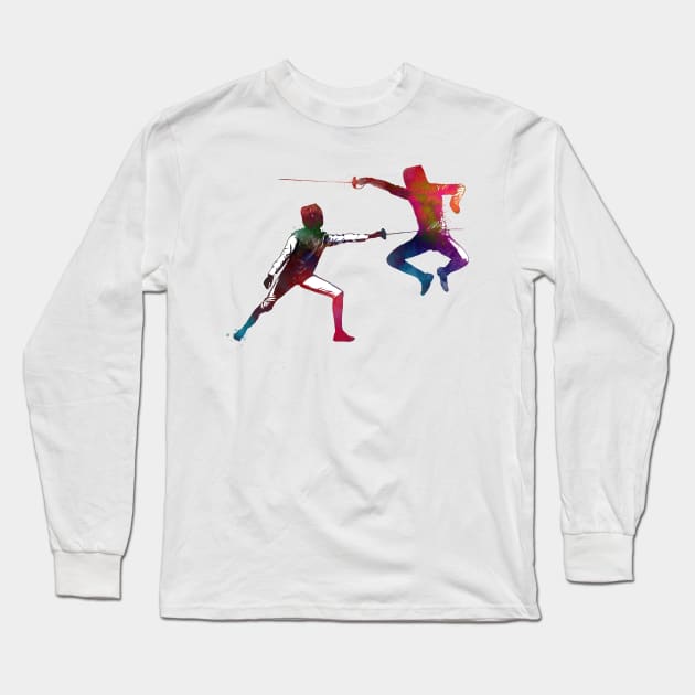 fencing sport art #fencing #sport Long Sleeve T-Shirt by JBJart